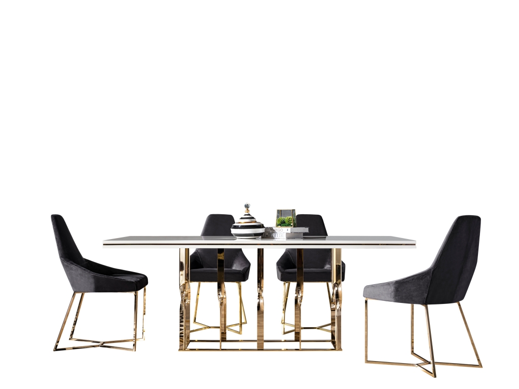 ZEN DINING ROOM SET (WHITE-GOLD) (11)