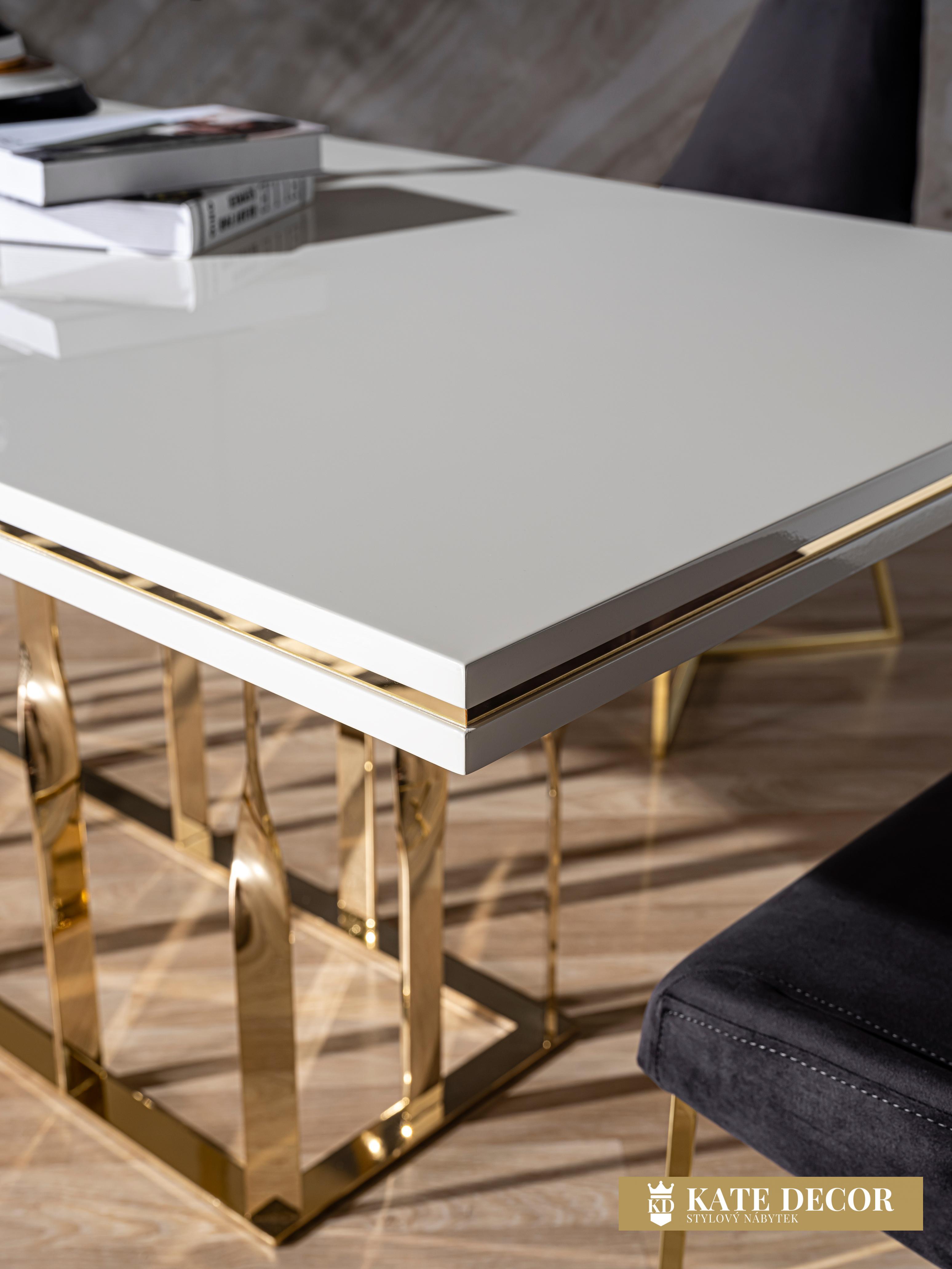 ZEN DINING ROOM SET (WHITE-GOLD) (6)